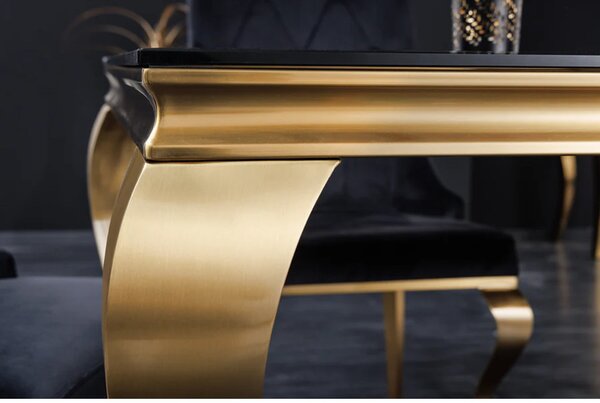 Massive home | Jídelní stůl MODERN BAROCCO GOLD 180cm černý