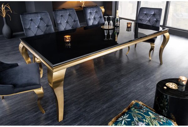 Massive home | Jídelní stůl MODERN BAROCCO GOLD 180cm černý