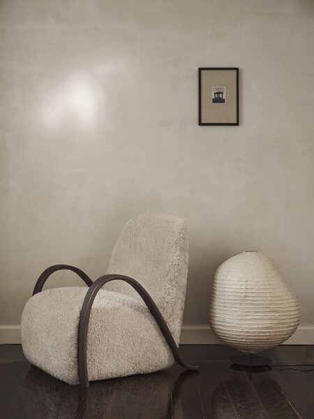 Stojací lampa Kurbis Black / Natural Ø 60 cm