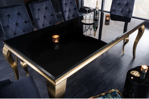 Massive home | Jídelní stůl MODERN BAROCCO GOLD 180cm černý