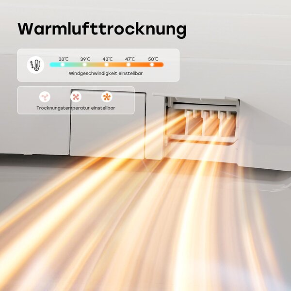 HOROW S70 Sprchový klozet bez ráfku s vyhřívaným sedátkem Elektrický klozet Mikrovlnný senzor a senzor nohou Inteligentní klozet s funkcí odstraňování vodního kamene Verze Pro