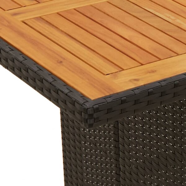 9dílný zahradní jídelní set s poduškami černý polyratan 3211897