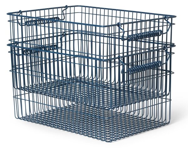 Drátěný koš Cala Dark Blue – set 2 ks