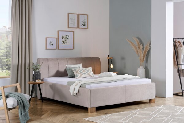 ČALOUNĚNÁ POSTEL, 180/200 cm, béžová Moderano - Postele s úložným prostorem