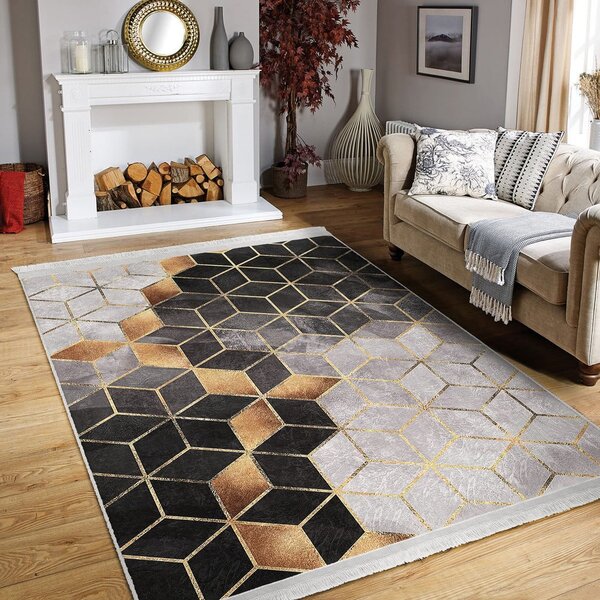 Koberec v šedo-zlaté barvě 80x150 cm – Mila Home