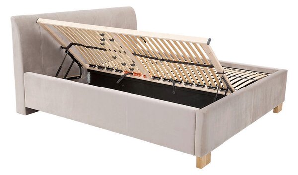 ČALOUNĚNÁ POSTEL, 180/200 cm, béžová Moderano - Postele s úložným prostorem