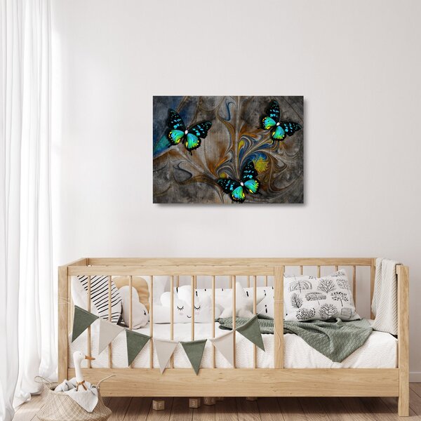 Skleněný obraz - Zářiví motýli na skleněný obraze (70x50 cm)