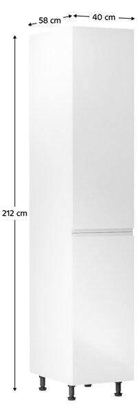 Potravinová kuchyňská skříňka D40SP Aurellia (bílá + lesk bílý) (P)