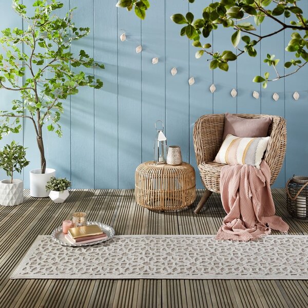 Šedý venkovní koberec běhoun 230x66 cm Argento - Flair Rugs