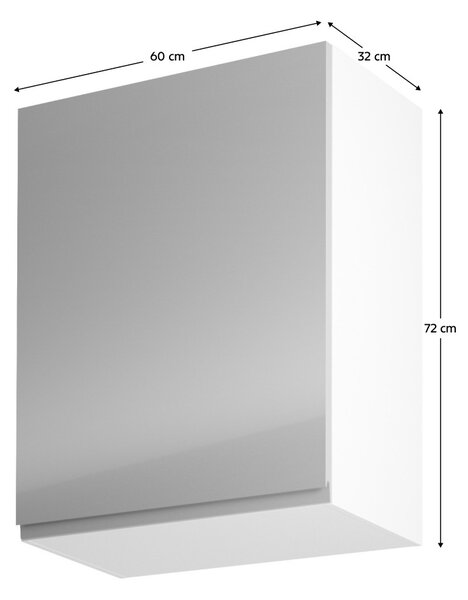 Horní kuchyňská skříňka G601F Aurellia (bílá + lesk šedý) (L)