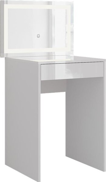 Toaletní stolek Vicco Sherry Bílá/bílý vysoký lesk 51.4 cm s LED zrcadlem, Model 57674