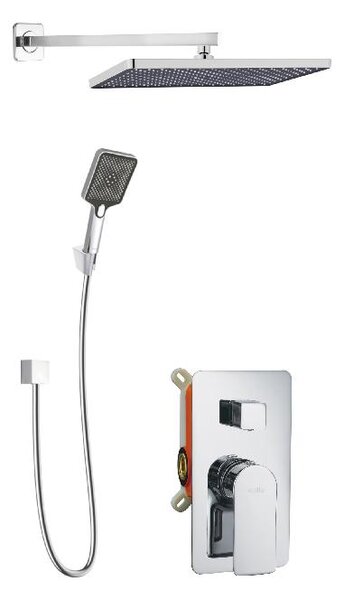 Kielle Vega - Sprchový set s baterií pod omítku, pro 2 spotřebiče, s příslušenstvím a tělesem, chrom 20618SP30