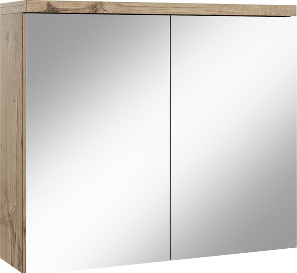 Badplaats Zrcadlová Skříňka Toledo 80 x 20 x 60 cm - Kaštanový Dub - Vysoká Koupelnová Skříňka