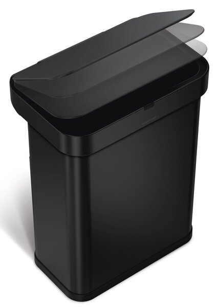 Simplehuman bezdotykový koš s hlasovým a pohybovým sensorem, 58 L,černá matná ocel, ST2042