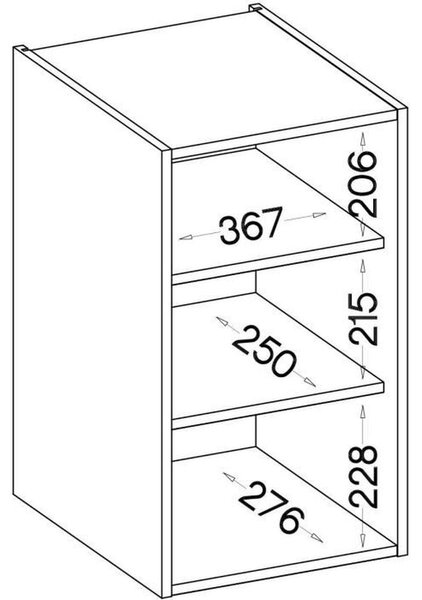 MODENA Kuchyňská spodní skříňka šířky 40 cm s otočnými dvířky, Imitace "Dřevo Artisan" a matně černým předním panelem, 3 přihrádky, 2 vnitřní police, pravé otvírání dvířek, systém jemného zavírání, včetně úchytky, montáž na podlahu