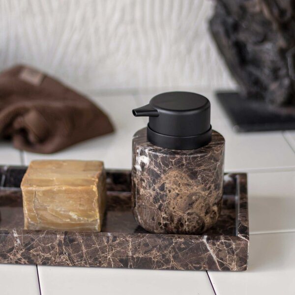 Hnědý mramorový dávkovač mýdla 200 ml Marble – Mette Ditmer Denmark