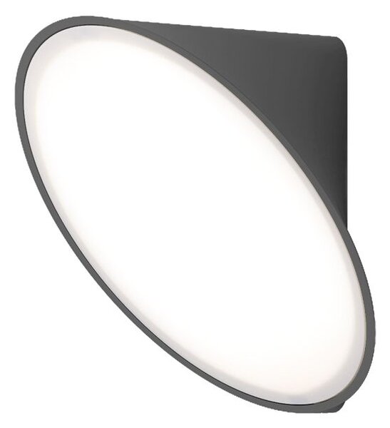 Axolight Orchid, antracitové nástěnné svítidlo, 1x15W LED 3000K, stmívatelné, prům. 20cm