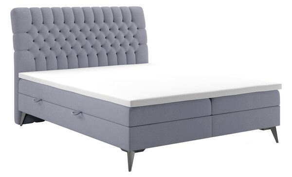 Boxspring postel 140 cm Molera (fialová) (s úložným prostorem)