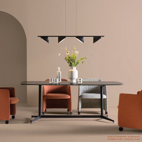 Axolight Orchid, antracitové závěsné svítidlo, závěsné svítidlo, 4x15W LED 3000K, stmívatelné, délka 133,5cm