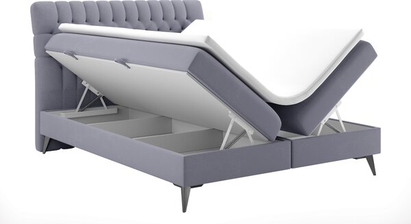 Boxspring postel 140 cm Molera (fialová) (s úložným prostorem)