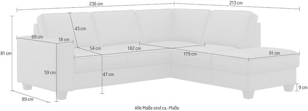 ROHOVÁ SEDAČKA, textil, světle modrá Sit & More - Sedací soupravy, Online Only