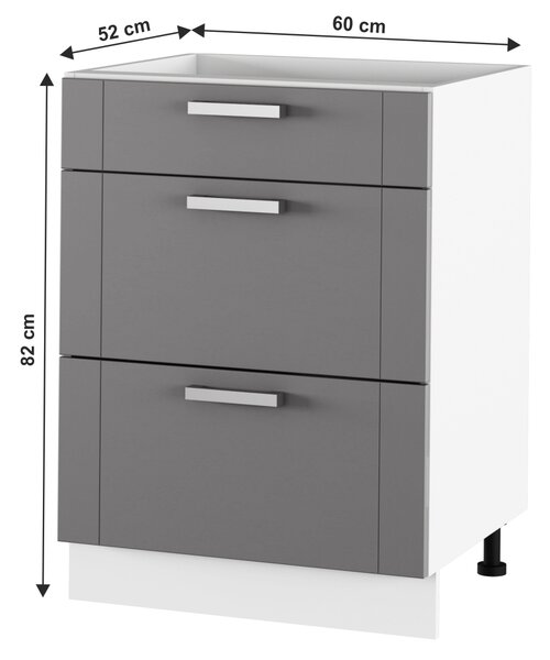 Dolní kuchyňská skříňka Janne Typ 57 (tmavě šedá + bílá)