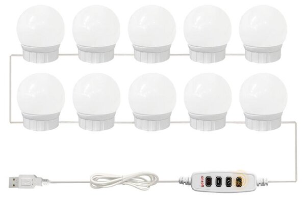 Kosmetické zrcátko s LED osvětlením Kosmetické Make-Up zrcátko s dotykovým ovládáním intenzity osvětlení 3 barvy světla Retoo