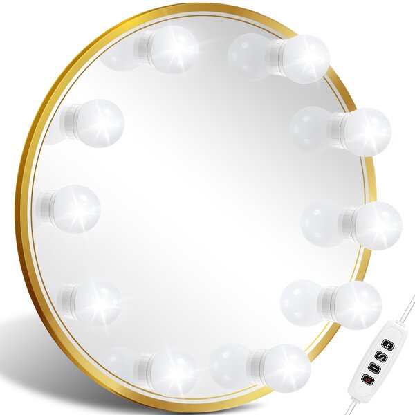 Kosmetické zrcátko s LED osvětlením Kosmetické Make-Up zrcátko s dotykovým ovládáním intenzity osvětlení 3 barvy světla Retoo