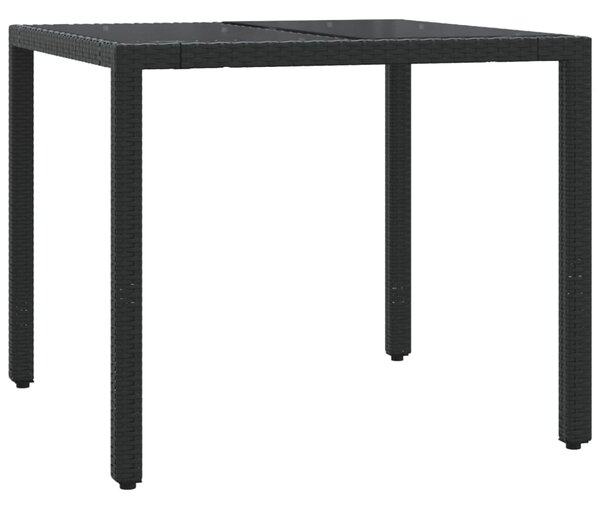 3dílný bistro set s poduškami černý polyratan 3212018