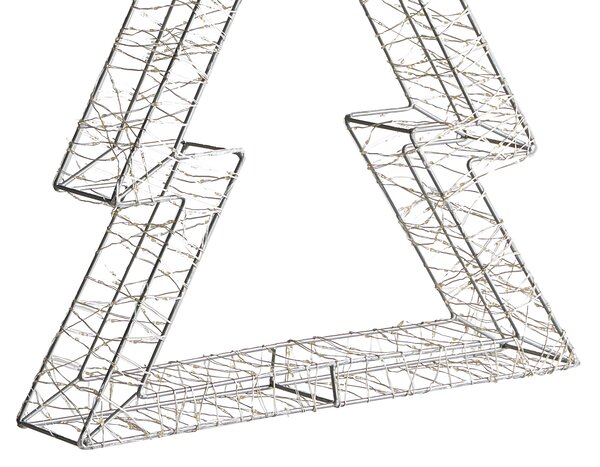 Venkovní dekorace LED AKERAN 60 cm Vánoční stromek Stříbrná