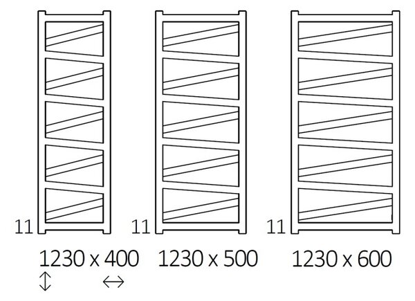 Terma Vipera 1230x400 vodní/elektrický radiátor RAL 9005 pololesk ZS