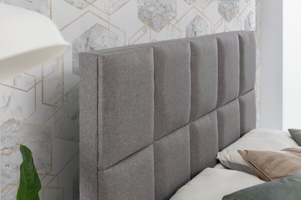 Boxspring postel 180 cm Galasa (šedá) (s matracemi a úl. prostorem)