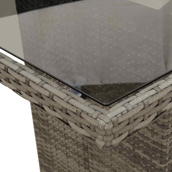 9dílný zahradní jídelní set s poduškami šedý polyratan 3212061