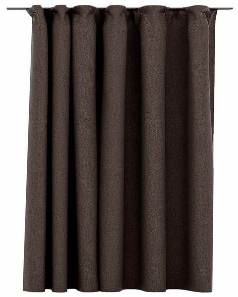 Zatemňovací závěs s háčky vzhled lnu taupe 290 x 245 cm 321207