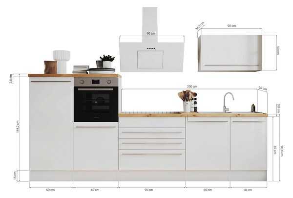 KUCHYŇSKÝ BLOK 320 cm Respekta - Online Only kuchyňské linky, Online Only