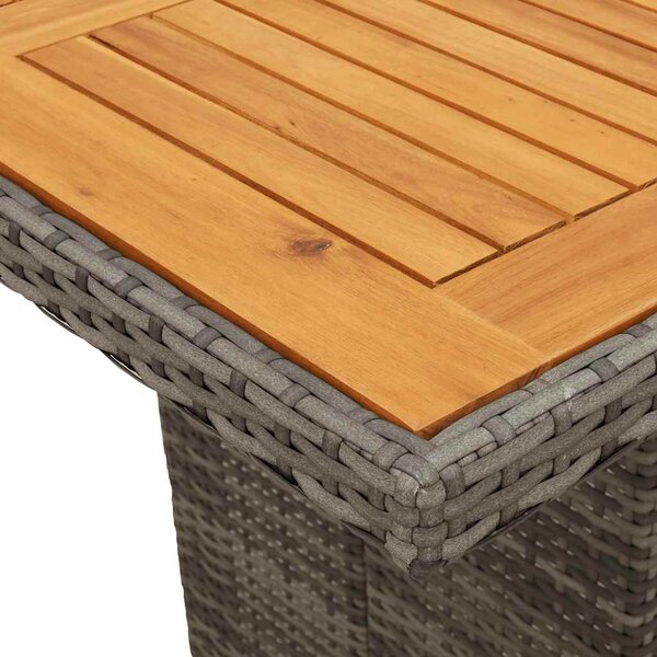 11dílný zahradní bistro set s poduškami šedý polyratan 3277294