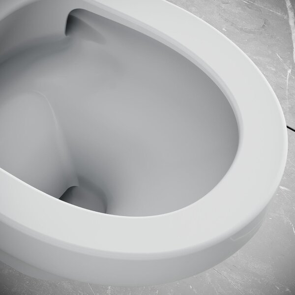 Creavit NESS, závěsné WC s technologií Tornado Flush, bez obruby, lesklá bílá barva, bez sedátka