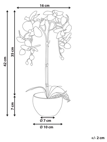Umělá rostlina ORCHID 42 cm Bílá