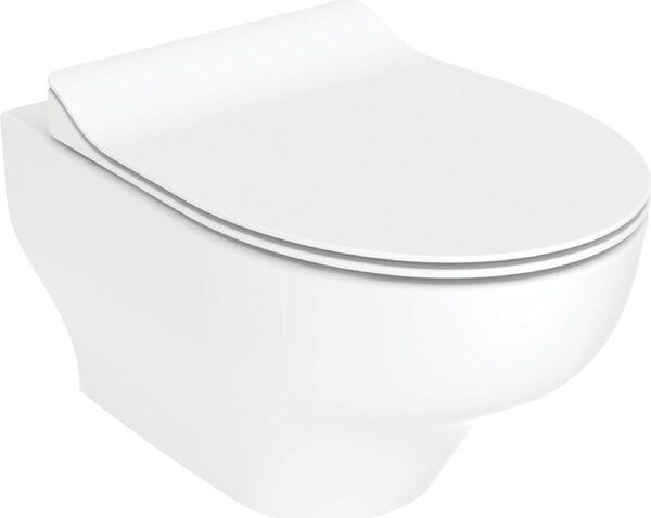 Creavit NESS, závěsné WC s technologií Tornado Flush, bez obruby, lesklá bílá barva, bez sedátka