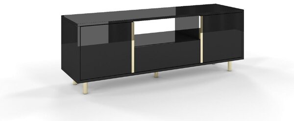 TV stolek/skříňka Naturlig Carra (vysoký lesk černý)