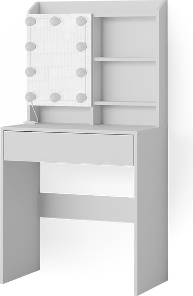 Toaletní stolek Vicco Laura Bílá 70 cm s LED osvětlením, Model 38280