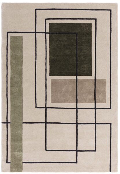 Tribeca Design Kusový koberec Jigsaw Outline Khaki Rozměry: 200x290 cm
