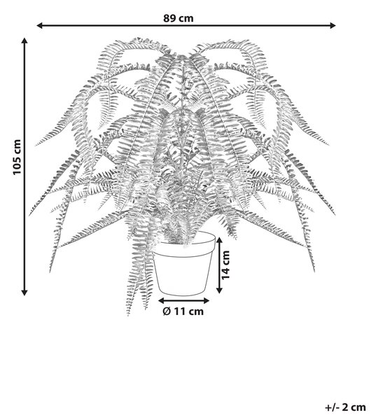 Umělá rostlina FERN LEAF PLANT 105 cm Zelená