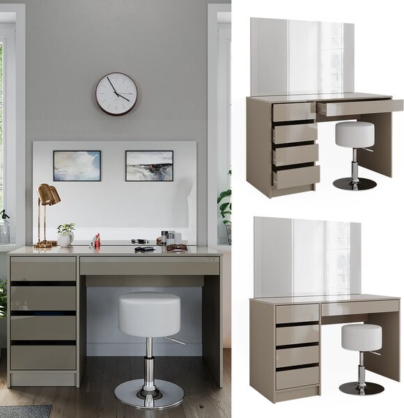 Toaletní stolek Vicco Sherry Greige 120 cm se stoličkou, Model 47704