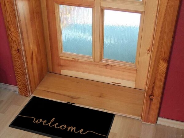 Hanse Home, Protiskluzová rohožka Welcome 103796 Anthracite Creme - na ven i na doma, 45x75, šedá, chodba / předsíň