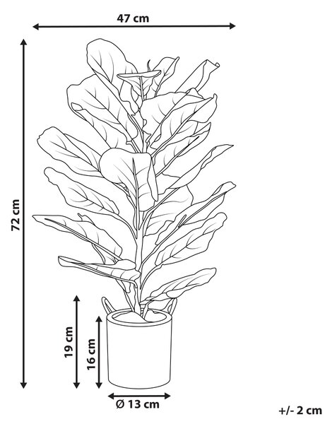 Umělá rostlina FIDDLE LEAF TREE 72 cm Zelená