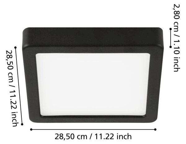 STROPNÍ LED SVÍTIDLO, 28,5/28,5/2,8 cm Xora - Stropní svítidla