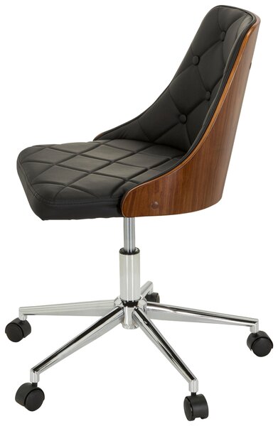 OTOČNÁ ŽIDLE, vzhled kůže, černá, barvy teak MID.YOU - Online Only kancelářské židle, Online Only