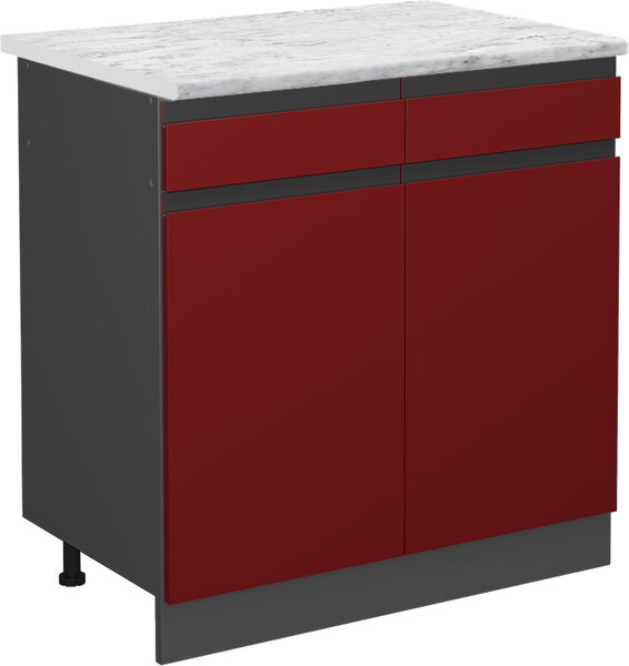 Spodní skříňka kuchyňské linky Vicco R-Line Červená 80 cm PD Mramor, Model 45651