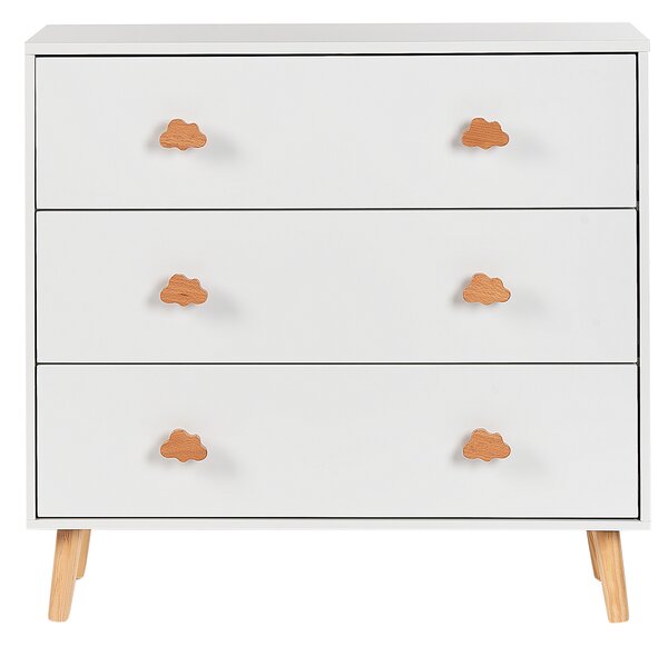 Komoda se 3 zásuvkami CLOUDY Bílá